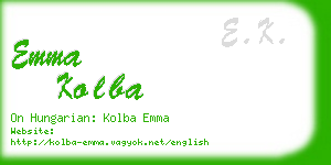 emma kolba business card